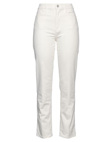 Shop Frame Woman Jeans Ivory Size 29 Cotton, Pre-consumer Recycled Cotton, Elastane In White