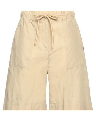 Moncler Woman Shorts & Bermuda Shorts Sand Size 4 Cotton, Polyamide In Beige