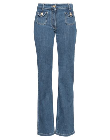 Moschino Woman Jeans Blue Size 10 Cotton, Elastane