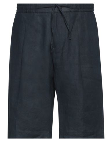 Manuel Ritz Man Shorts & Bermuda Shorts Navy Blue Size 34 Linen