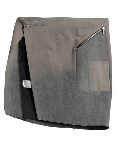 Rick Owens Man Denim Skirt Dove Grey Size 32 Cotton, Polyurethane