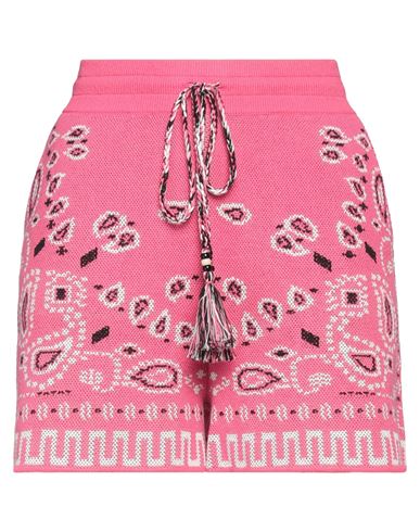 Shop Alanui Woman Shorts & Bermuda Shorts Fuchsia Size M Cotton, Elastane In Pink