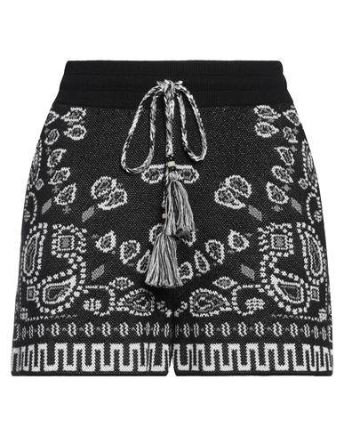 Shop Alanui Woman Shorts & Bermuda Shorts Black Size S Cotton, Elastane