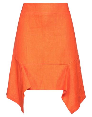 Bcbgmaxazria Woman Mini Skirt Orange Size 8 Polyurethane