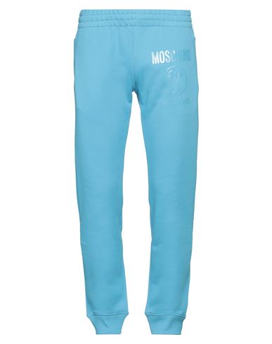 Moschino Man Pants Azure Size 40 Cotton In Blue
