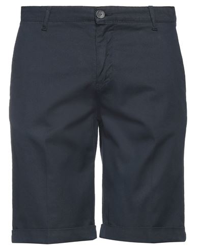 Moro Man Shorts & Bermuda Shorts Navy Blue Size 38 Linen, Cotton, Elastane