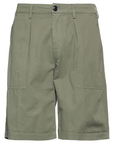 Molo Eleven Man Shorts & Bermuda Shorts Military Green Size 34 Cotton, Linen, Elastane