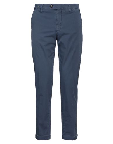 Filetto Man Pants Navy Blue Size 34 Cotton, Elastane