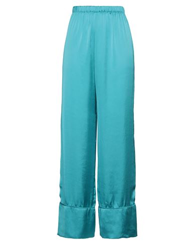 The Malama Studio Woman Pants Turquoise Size M/l Polyester In Blue