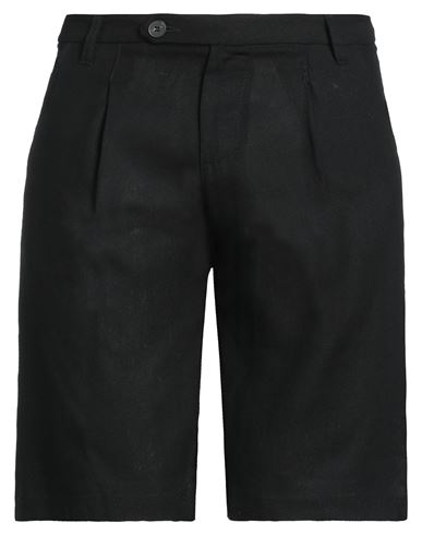 White Home Man Shorts & Bermuda Shorts Black Size Xxl Linen, Viscose