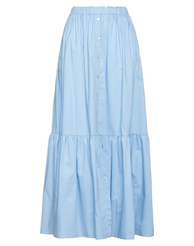 Aniye By Woman Maxi Skirt Light Blue Size 8 Cotton In Blue