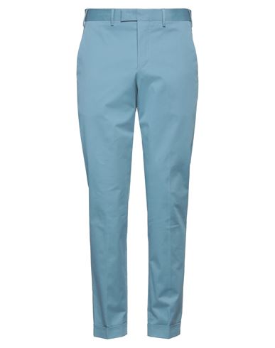 Pt Torino Man Pants Pastel Blue Size 36 Cotton, Elastane In Blue