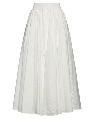 Philosophy Di Lorenzo Serafini Woman Maxi Skirt Off White Size 10 Cotton, Elastane