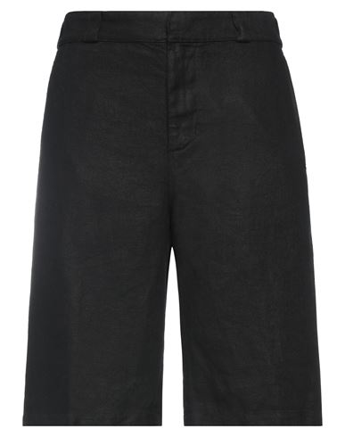 Aspesi Man Shorts & Bermuda Shorts Black Size 32 Linen