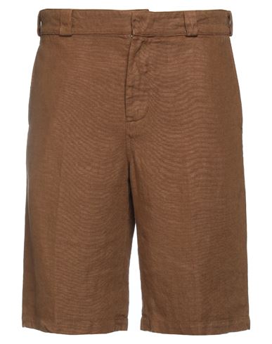 Aspesi Man Shorts & Bermuda Shorts Camel Size 38 Linen In Beige