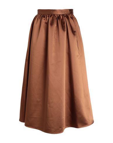 Arket Woman Midi Skirt Brown Size 14 Polyester
