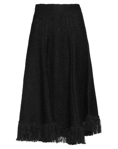Charlott Woman Midi Skirt Black Size S Cotton, Viscose, Linen, Polyester