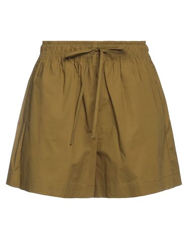 Solotre Woman Shorts & Bermuda Shorts Military Green Size 6 Cotton