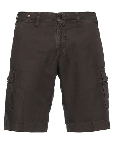 Filetto Man Shorts & Bermuda Shorts Dark Brown Size 34 Cotton, Linen