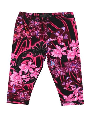 Shop Versace Young Newborn Girl Leggings Fuchsia Size 3 Cotton, Elastane In Pink