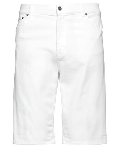 Dondup Man Denim Shorts White Size 35 Cotton, Elastomultiester, Elastane