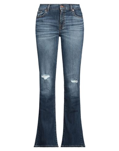 7 For All Mankind Woman Jeans Blue Size 30 Cotton, Elastane