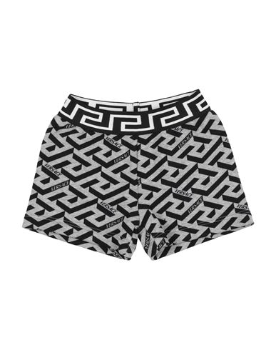 Shop Versace Young Newborn Boy Shorts & Bermuda Shorts Grey Size 3 Cotton, Elastane, Polyamide, Polyester