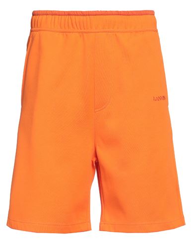 Lanvin Man Shorts & Bermuda Shorts Orange Size L Polyester, Cotton, Polyamide