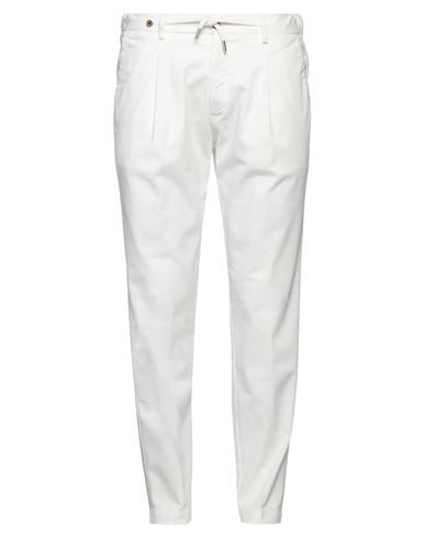 Filetto Man Pants White Size 36 Cotton, Polyester, Linen, Elastane