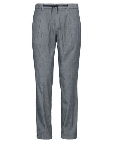 Filetto Man Pants Navy Blue Size 34 Cotton, Polyester, Linen, Elastane