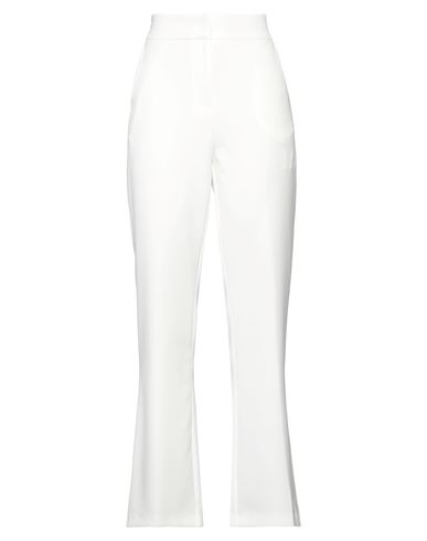 Actualee Woman Pants White Size 12 Polyester, Elastane