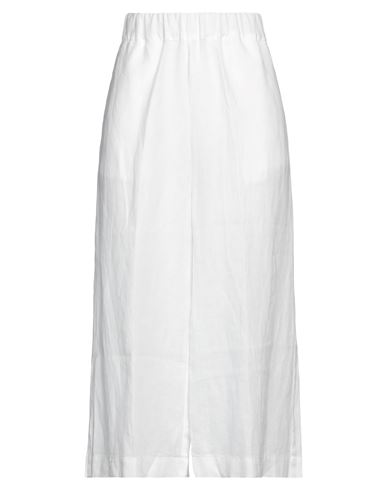 Fedeli Woman Cropped Pants White Size 6 Linen