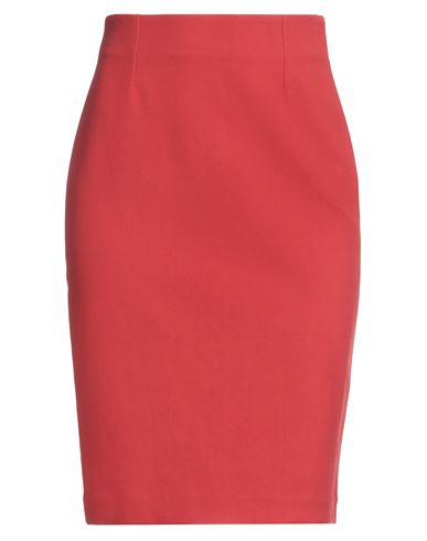 Shop Fedeli Woman Mini Skirt Red Size 8 Cotton, Elastane