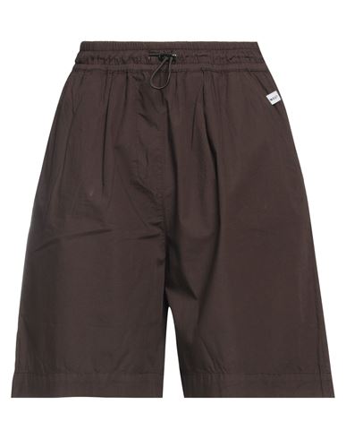 Noumeno Concept Woman Shorts & Bermuda Shorts Dark Brown Size S Cotton