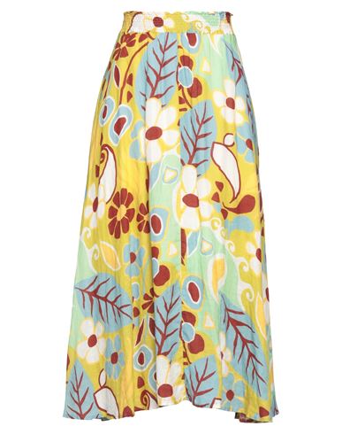 Shop Fedeli Woman Midi Skirt Acid Green Size 8 Linen