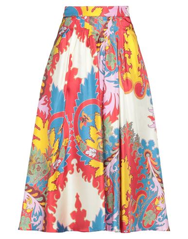 Etro Woman Midi Skirt Red Size 8 Silk In Red
