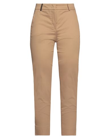 Peserico Woman Pants Camel Size 4 Cotton, Elastane In Beige