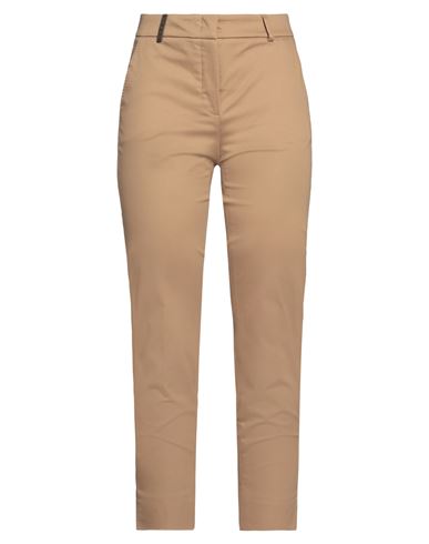 Peserico Woman Pants Camel Size 10 Cotton, Elastane In Beige