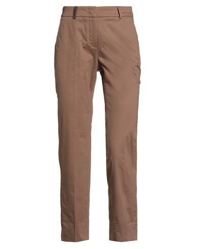 Peserico Woman Pants Brown Size 2 Cotton, Elastane In Brown