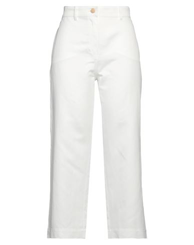 's Max Mara Woman Pants White Size 4 Cotton, Linen