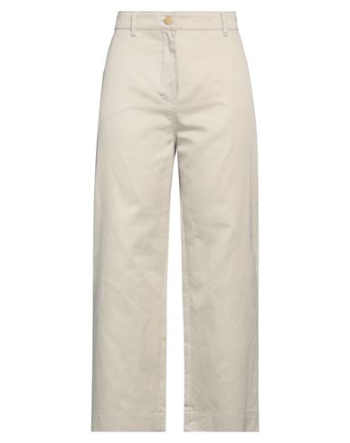 's Max Mara Woman Pants Grey Size 12 Cotton, Linen