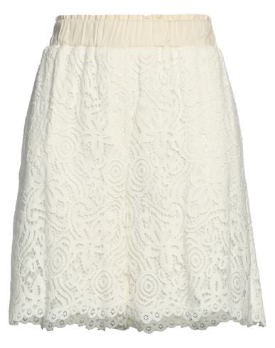 Shirtaporter Woman Shorts & Bermuda Shorts Off White Size 6 Cotton, Viscose, Nylon