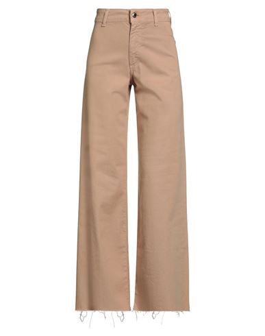 Kartika Woman Pants Sand Size 12 Cotton, Elastane In Brown