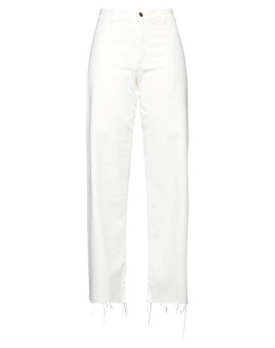 Kartika Woman Pants Cream Size 10 Cotton, Elastane In White