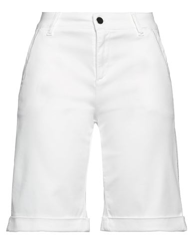 D-exterior D. Exterior Woman Shorts & Bermuda Shorts White Size 6 Cotton, Elastane