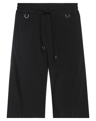 Shop John Richmond Man Shorts & Bermuda Shorts Black Size 34 Virgin Wool, Viscose, Elastane