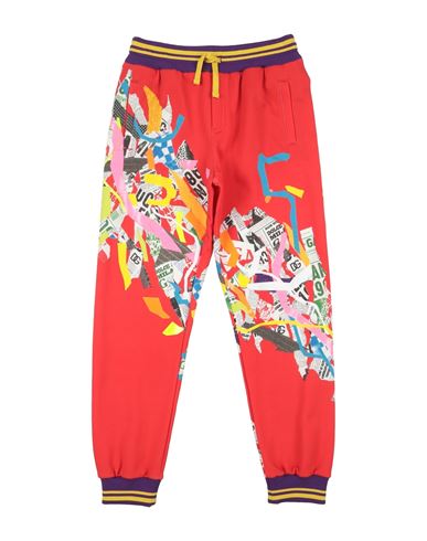 Dolce & Gabbana Toddler Boy Pants Red Size 5 Cotton, Polyurethane, Elastane In Red
