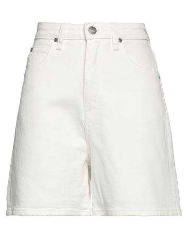 Lee Woman Denim Shorts White Size 30 Cotton, Lyocell, Elastane