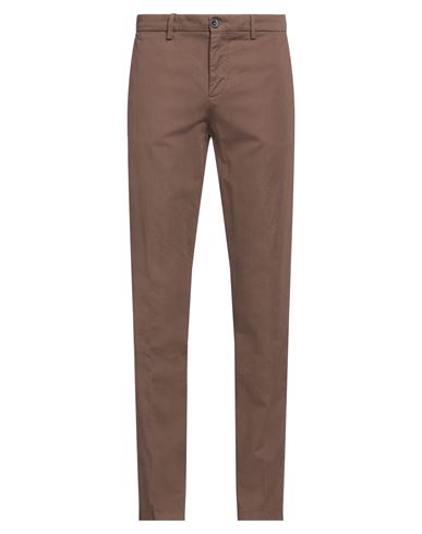 Manuel Ritz Man Pants Chocolate Brown Size 34 Cotton, Linen, Elastane In Brown