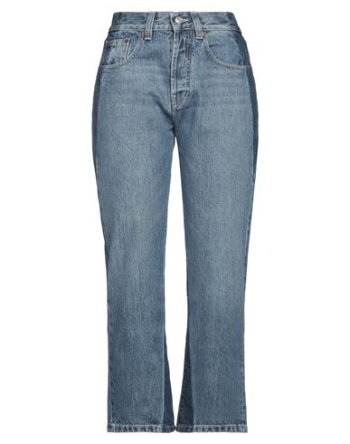 Victoria Beckham Woman Jeans Blue Size 28 Cotton, Leather